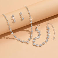 Juego De Joyas Para Mujer Con Collar De Flores Pendientes Y Pulsera Accesorios Para Bodas Y Fiestas Clásicos De Metal - details 2