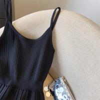 Vestido De Mujer YuooMuoo 2024 Estilo Coreano Moda Ajustado Cintura Plisado Tirantes Spaghetti Vestido Tejido Vintage Y2K Streetwear - details 12