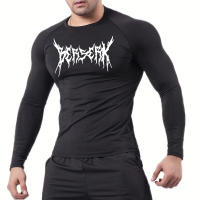 Camiseta De Compresión Para Gimnasio Y Ejercicio Rápida Secado Con Estampado Berserk Para Hombres Camiseta De Base Transpirable Deporte - details 13