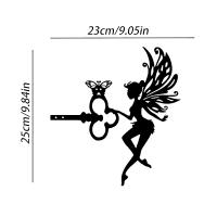 1PC Destacado De Hierro Silueta De Bruja Y Gato Para Jardín Decoración De Arbolado Incluye Tapa Para Tronco De Árbol Para Jardín Lawn Courtyard - details 1