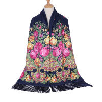 Bufanda De Lujo Para Mujer Con Floral Shawl Vintage Con Borlas Cálido Foulard Bandana Estilo Casual Tamaño Grande Para Otoño E Invierno - details 3
