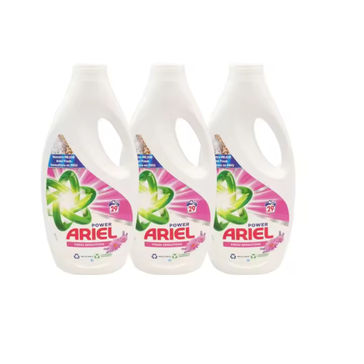 Pack Ahorro Ariel Detergente Líquido Fresh Sensations  – 3 Unidades de 29 Lavados Cada Uno: Aroma a Flores Frescas, Limpieza Profunda y Protección de Colores - 1