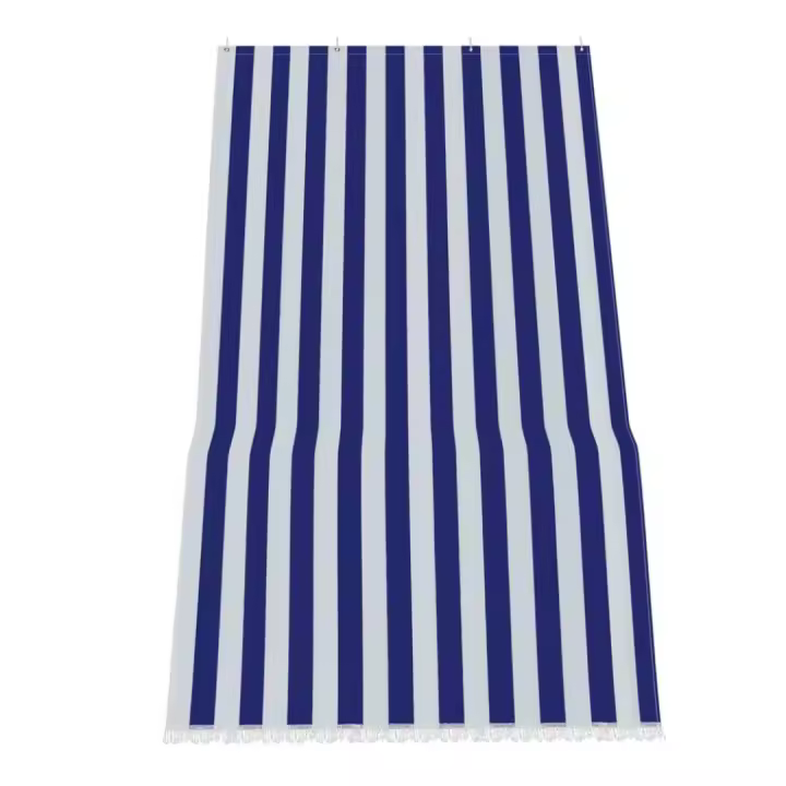 Toldo de rayas con flecos para balcón,ventana,Poliéster,Lavable,Con Anillas, Filtro solar, Disponible en varios tamaños y colores - 1