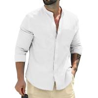 Camisa De Algodón Para Hombre Manga Larga Botones Colar Encogido Estilo Casual Negocios Primavera Otoño Camisas De Moda - details 3