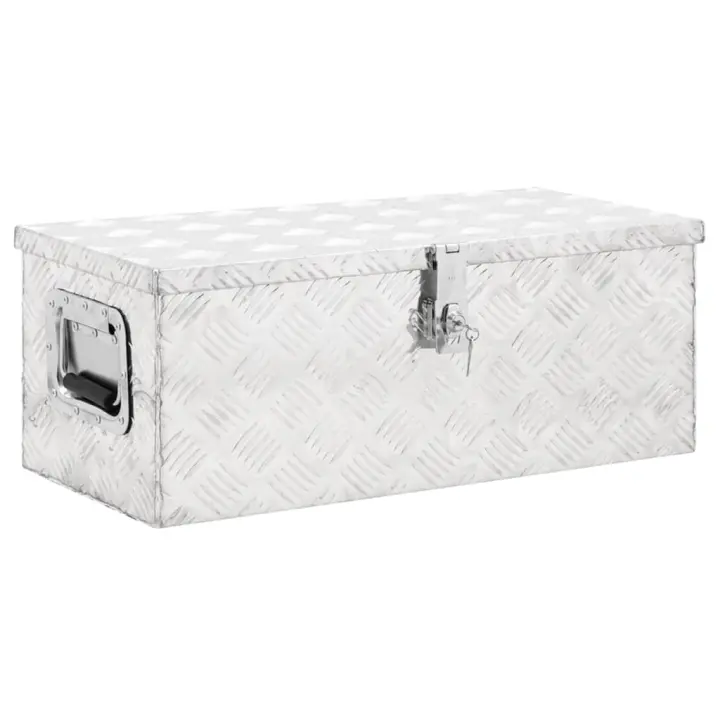 vidaXL Caja de Almacenaje de Aluminio Exterior Patio Tapa Aparador Color Negro,  Plateado, y mas - 1