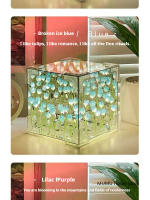 Lámpara De Mesa LED 3D Nube Tulipán DIY Luz Nocturna Flor Espejo Cubo Decoración Para Dormitorio Material De Vidrio - details 6