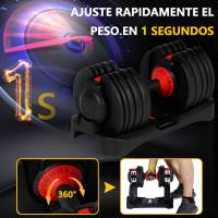 48kg Mancuerna Ajustable,Pesas y Mancuernas,Mancuernas Cortas Ajustables,15 Niveles de Peso,Ajuste Rápido Ajuste Con Una Sola Pulsación,Juego de Mancuernas con Discos de Pesas - details 2