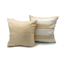 Sansy - Pack de dos fundas de cojín Tokio y Río en color Amarillo de 40x40 cm con un diseño de rayas en tejido JACQUARD. Su composición es 100% poliéster y es un producto fabricado en España - details 3