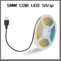 Tira De LED COB Flexible DC 5V/12V USB 400 LEDs/M 5mm Luz Blanca/Azul Hielo/Neutra/Cálida Para Iluminación De Noche Y Retroiluminación De TV - details 5