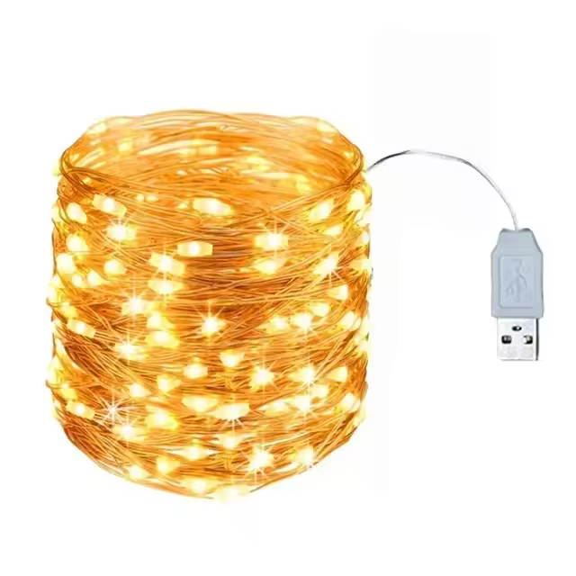 Luces De Cadena LED USB 5/10/20M De Hilo Plateado Impermeable Para Decoración De Fiesta Navidad Boda Y Vacaciones - 1