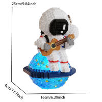 Modelo De Guitarra Astronáutica Luminosa Bloques Educativos Artesanales Decoración Para El Hogar Juguete Para Adultos Y Niños - details 1