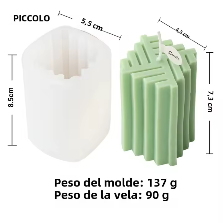 Molde De Cera De Silicona Para Vela De Cilindro Con Espiral Y Encaje Molde De Pilar Para Cera Clásica Forma Espiral - 1