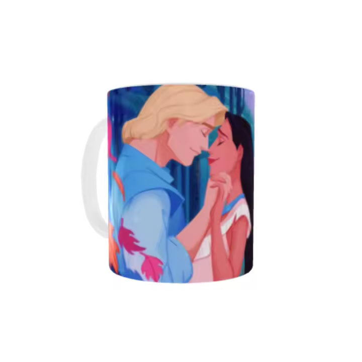 Taza Cerámica Colores en el Viento Pocahontas y John Smith Stamina Disney Ideal para regalar - 1