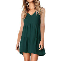 Vestido De Verano Para Mujer Estilo Casual Color Sólido Vestido Sin Mangas Cuello En V A-Line Largo Mini Polyester - details 20