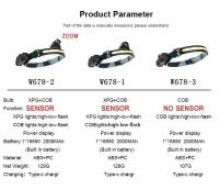 Linterna Frontal LED Recargable 270° Ancho Con Batería 18650 Luz Trabajo Impermeable COB+XPG Super Brillante Para Camping Y Pesca Nocturna - details 2