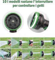 Manguera de Jardín extensible con pistola de Riego y 10 Modos de funcionamiento, flexible para Plantas Regar (15 m/50 pies) - details 2