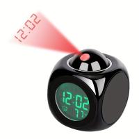 Reloj De Alarma Con Proyección LED Multifuncional Reloj De Voz Para El Hogar Material Plástico Pantalla Digital Moderna - details 0