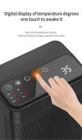 Ventilador Eléctrico Portátil Con Calentador De Aire PTC Para Invierno Calefacción Rápida Control Remoto Cabeza Oscilante Para Baño Y Sala De Estar - details 11