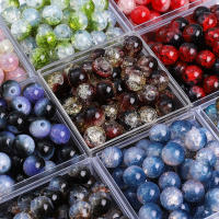 Alrededor De 20 Piezas De Cuentas Redondas De Vidrio Para DIY Joyería Combinación Doble De Flores Fragmentadas Hechas a Mano - details 0