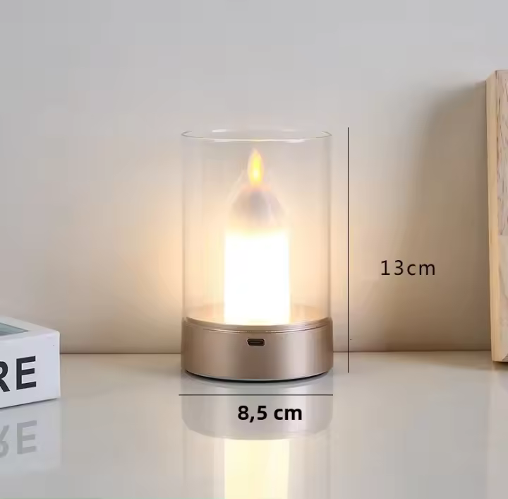 Lámpara De Sensor Manual Recargable LED Vela Sin Llama Para Fiestas Y Bodas Navidad Iglesia Luz Nocturna Atmosfera Con Velocidad De Flujo Luminoso 249-2000 - 1