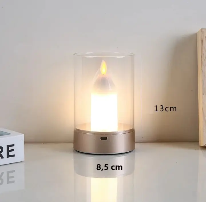 Lámpara De Sensor Manual Recargable LED Vela Sin Llama Para Fiestas Y Bodas Navidad Iglesia Luz Nocturna Atmosfera Con Velocidad De Flujo Luminoso 249-2000 - 1