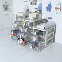 Caja De Almacenamiento Multifuncional Para Escritorio Con Porta Bolígrafos Y Rack Para Accesorios De Cabello, Caja De Joyas De Tres Capas Ecológica - details 8