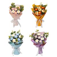 Regalo De Día De La Madre: Arreglo Floral De Pétalos Crocheted Versátil Para Escritorio Fiesta Boda Hogar Hecho a Mano Decoración Creativa - details 0