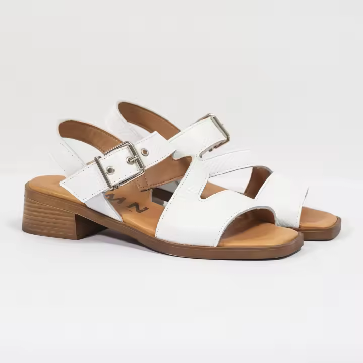 Sandalia KMN Margarita 2301 Piel Tiras Cruzadas Hebilla Lateral - 1