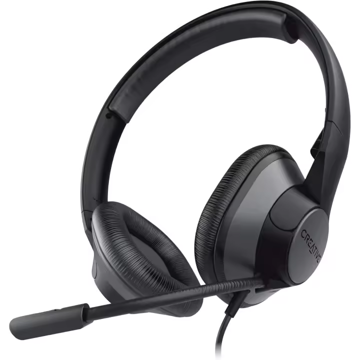 Auriculares con Micrófono Creative HS-720 V2 - Creative Cascos USB, Micro Con Cancelación de Ruido Para PC, Controles In-Line, Muteo de Micro/Llamadas/Volumen Para Videollamadas - Negro - Creative HS-720 V2 Auriculares USB con Micrófono de Condensador - 1