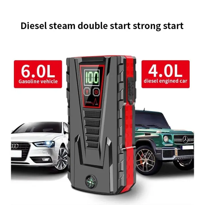 Arrancador de batería portátil para coche, dispositivo de arranque automático de gasolina y diésel, batería de emergencia de 99800mAh, pico de 5000A, cargador de Banco de energía de 12V, - 1