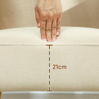 HOMCOM Sofá individual Tapizado en Terciopelo Sofá de Salón con Reposabrazos y Patas de Madera Sofá Pequeño Carga 120 kg para Dormitorio Oficina 72x87x82 cm Crema - details 3