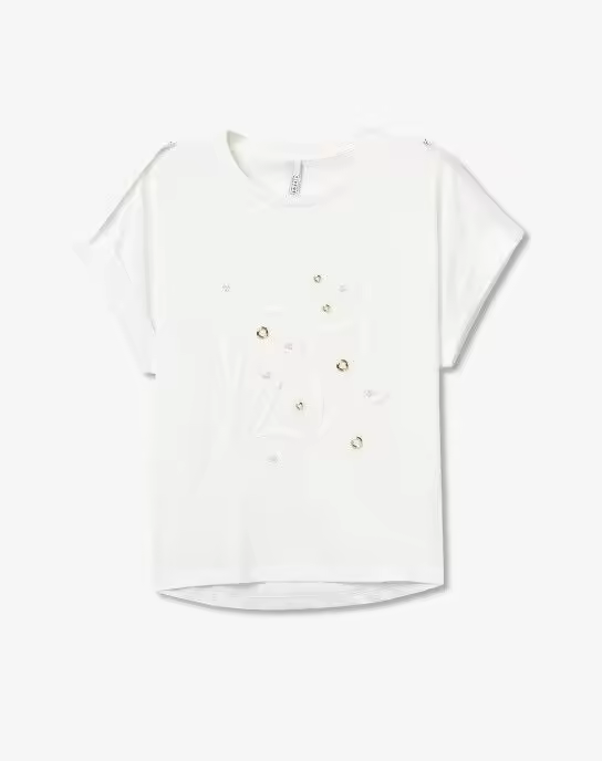 Camiseta Corta Eyelette Blanca de Tiffosi - 1
