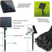 Luces De Cadena Solar Para Exterior Impermeables Luces De Hadas LED Con 8 Modos Para Decoraciones De Jardín Patio Bodas - details 9