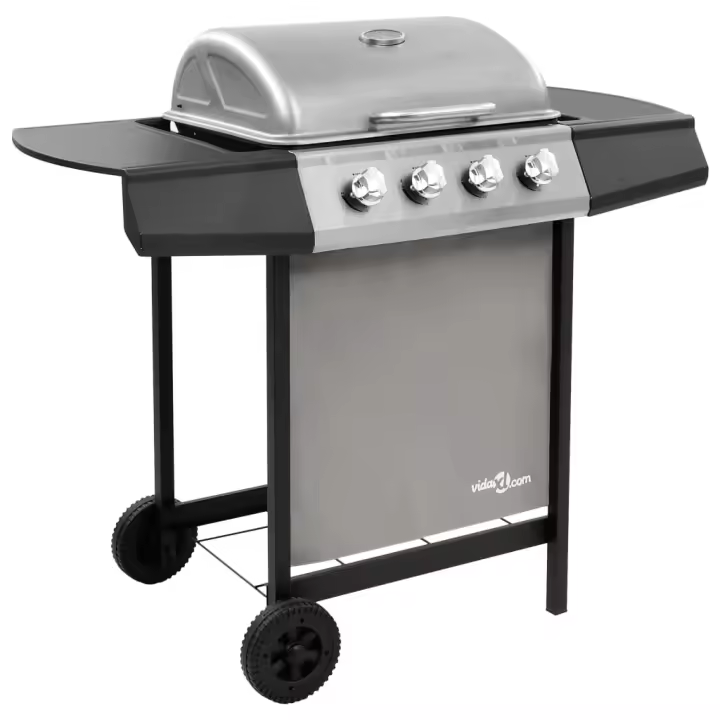 Barbacoa de gas VidaXL 8000W 4 fogones con tapa protectora - 1