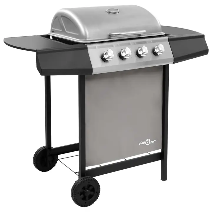 Barbacoa de gas VidaXL 8000W 4 fogones con tapa protectora - 1