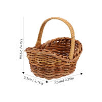 4 Pcs Mini Canastas De Paja Para Decoración De Casa De Muñecas Pequeñas Canastas De Pan Tiny Para Bebés Niña Hamper Accesorios De Rattan - details 6