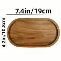 Plato De Madera De Acacia Japonés Rectangular Para Comedor Frutas Aperitivos Taza De Té Oval Tratamiento De Superficie Natural - details 14