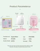 Espejo De Maquillaje LED Con 3 Fuente De Luz Portátil Carga USB Belleza Iluminación Relleno HD Plegable INS Grooming - details 0