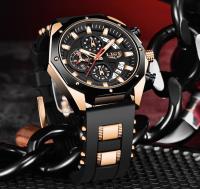 Reloj De Pulsera Deportivo De Lujo Para Hombre LIGE Moda Cronógrafo Acuático Resistente Al Agua Con Fecha Y Manos Luminosas Material De Correa De Silicona - details 13