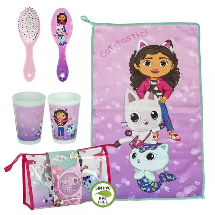 Neceser de Viaje Gabbys DollHouse, Neceser Escolar Gabbys DollHouse, Accesorios Gabbys DollHouse, Set de Aseo Gabbys DollHouse, Infantil, Niños, Niñas, Licencia 100% Oficial, 23 x 15 x 8 cm, Cerdá - Kiglam - 1