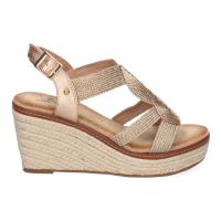 PuntoSalao Sandalias de cuña media en yute para mujer color champan TF5326 - details 1