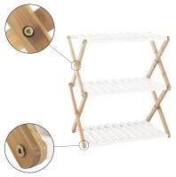 Estantería Plegable de Madera Marrón y Blanco - Multiuso - Estantería de bambú 3/4 baldas - details 4