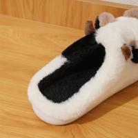Pantuflas De Peluche Cálidas Para Hombres Y Mujeres Con Dibujos De Vaca Unisex Antideslizantes Para El Interior En Invierno Cubren Los Dedos - details 4