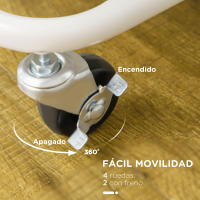 HOMCOM Carro Auxiliar con Ruedas Carrito de Almacenamiento de 3 Niveles con Asa 3 Cajas Colgantes y 4 Ganchos para Salón Comedor Cocina Baño 42x38x86,5 cm Blanco/Negro - details 4