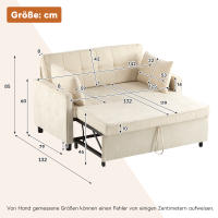 [Sofá Cama con función de Cama] sofá Doble, sofá Cama Doble, respaldo ajustable, Vestido de chenilla, espuma de Alta densidad, sofá de salón, sofá con función de Cama - details 6