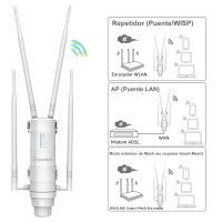 Repetidor WiFi,Repetidor WiFi Largo Alcance WiFi Exterior Potente， AC1200 Repetidor WiFi Largo Alcance/Amplificador WiFi Larga Distancia Support PoE/Dual-Banda 2.4+5G/4 Antena WiFi Repeater Exterior(2 Puertos Gigabit WAN/LAN) - details 4