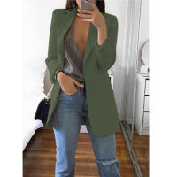 Chaqueta De Mujer Estilo Europeo Y Americano Casual Polo Cuello Redondo Ajustada Para Primavera Y Otoño 2024 Polyester Cotton - details 17