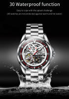 Reloj De Moda PLAYBOY Para Hombres Acero Inoxidable Automático Mecánico Reloj De Mano Con Numeros Romanos Resistente Al Choque Y Luz - details 14