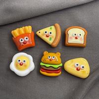 6pcs Alimentos De Anime Cartoon Burger Fries Re Refrigero Magnets Kawaii Pegatinas De Tablero Blanco Decorativos Para Refrigero Material De Resina Colores Mixtos - details 5