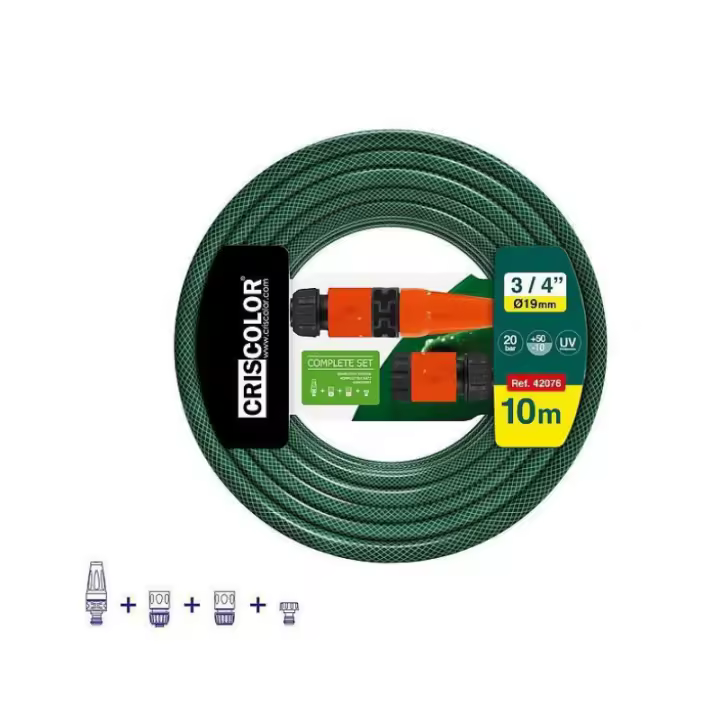 STARLEY-Manguera de Agua de Jardín 3/4" Pulgadas(19mm) 10m/15m/20m - Set Manguera con Conexión y Boquillas para Riego Reforzada 3 Capas -Presión de rotura de 20 bar - 1